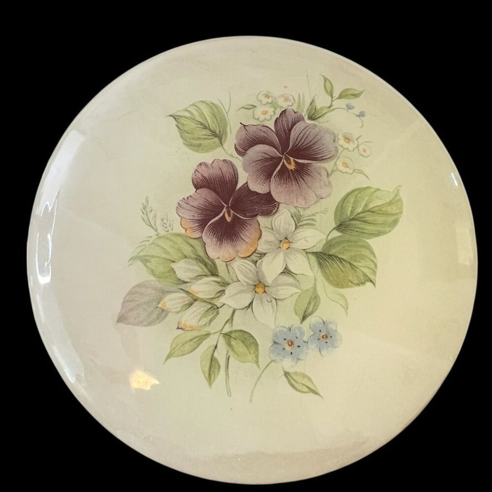 Alabaster Italian Hinged Trinket Box Pansy Floral Hand-Carved Grandma Core